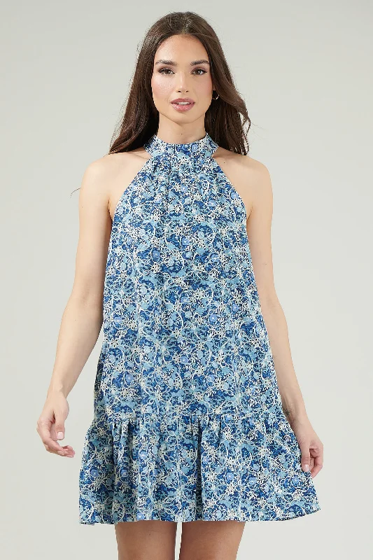 women's easy-to-wear dressesLaly Embroidered Mini Ruffle Dress