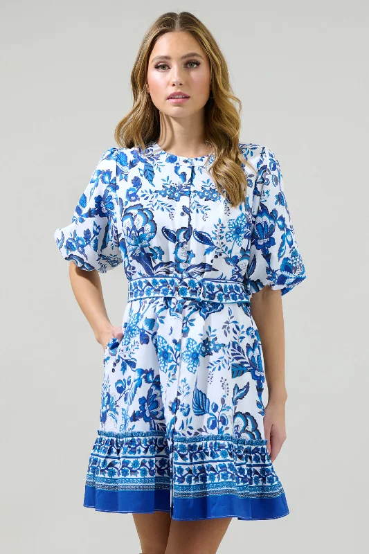 Minimalist DressSalema Floral Button-Down Mini Dress