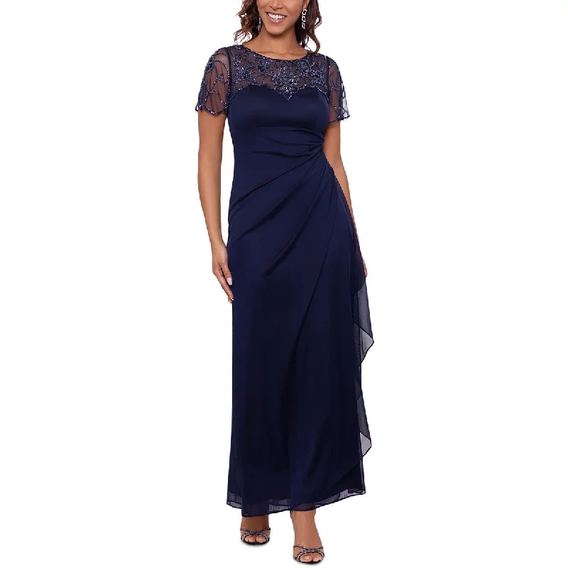 women's cotton dressesXscape Womens Embellished Maxi Evening Dress