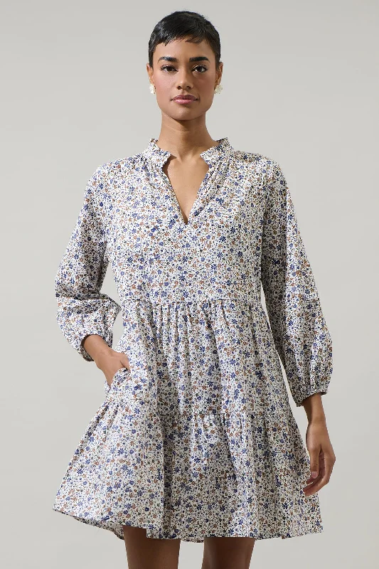 women's maternity dressesHeath Floral Long Sleeve Mini Shift Dress