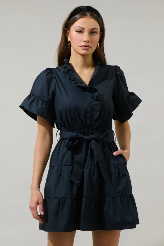 Asymmetric DressCottonwood Ruffle Button Down Mini Dress