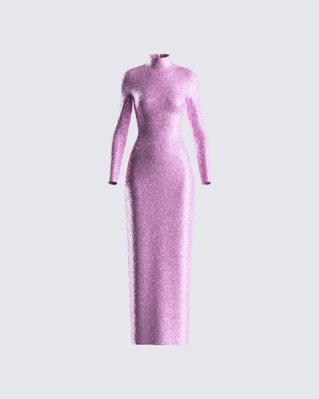 Shift DressSy Pink Shimmer Knit Maxi Dress