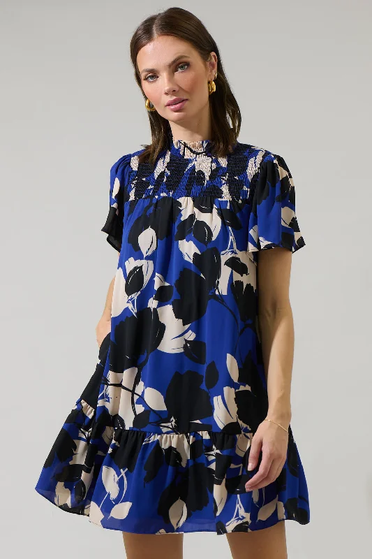 Flutter-Sleeve DressAnthem Floral Yare Short Sleeve Mini Dress