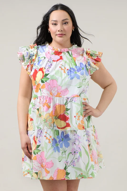 women's ethical fashion dressesJuliet Floral Garden Lauren Shift Mini Dress Curve