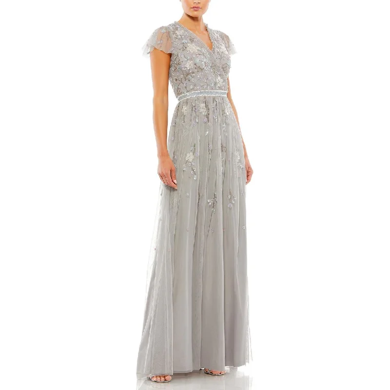 Jersey DressMac Duggal Womens Beaded Maxi Evening Dress