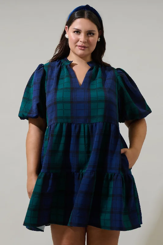 Nursing DressHudson Plaid Jacey Babydoll Mini Dress Curve