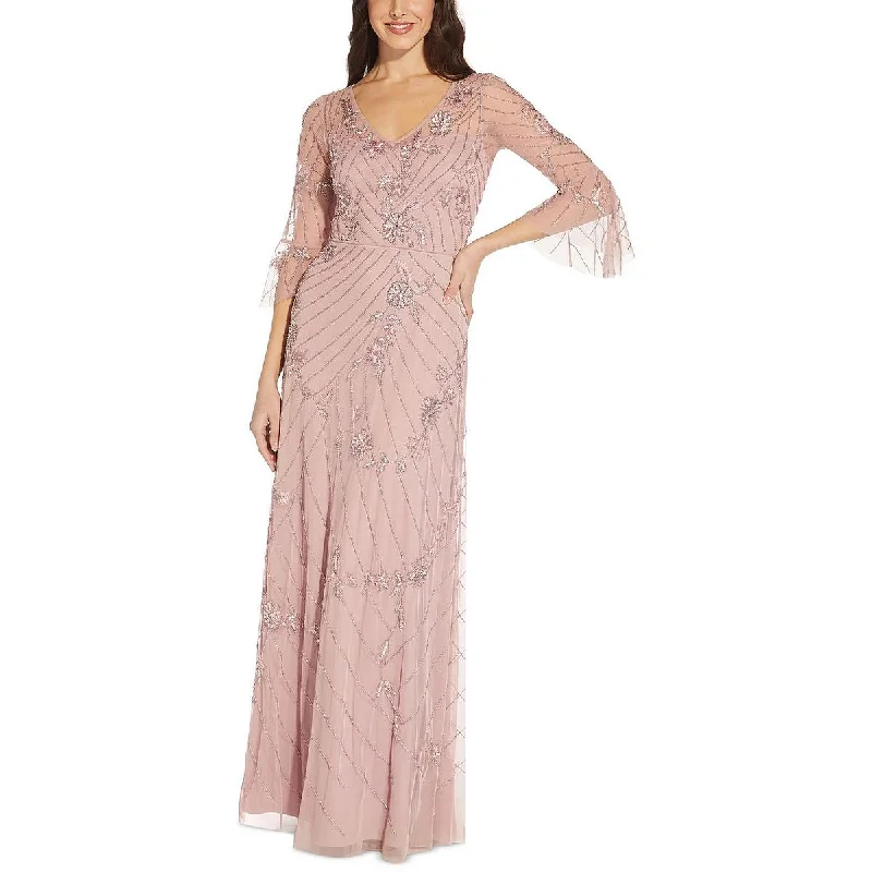 Pearl DressAdrianna Papell Womens Beaded Maxi Evening Dress