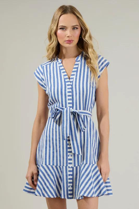 women's eco-friendly dressesBabette Striped Shirt Mini Dress