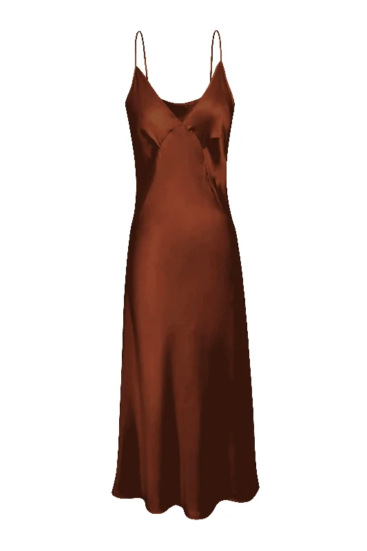 women's wrap dressesBM 7/8 Triangle Slip Dress - Chocolate