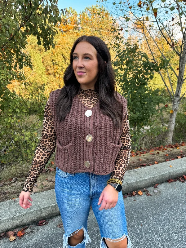 women's handmade dressesChunky Brown Sweater Vest