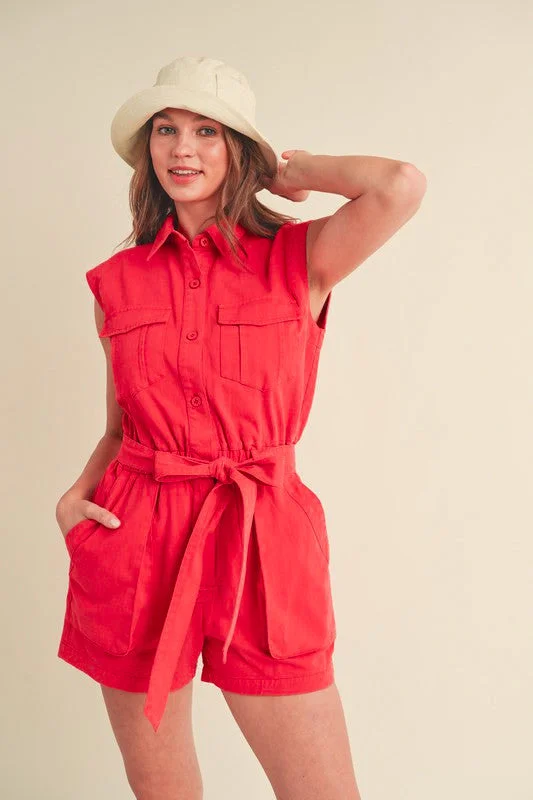 Leather DressDenim Darling Washed Red Romper