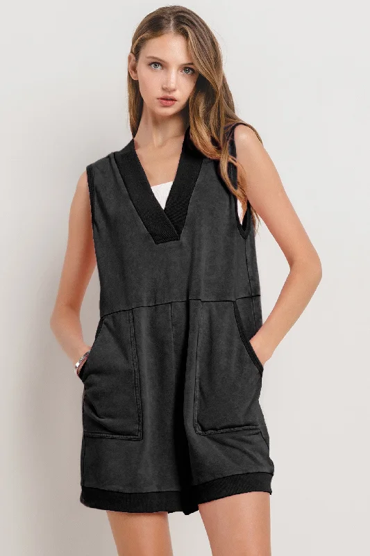 Casual DressLakeside Chic Black Knit Romper