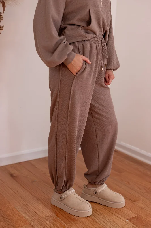 Bow-Tie DressComfy Attitude Mocha Ribbed Joggers