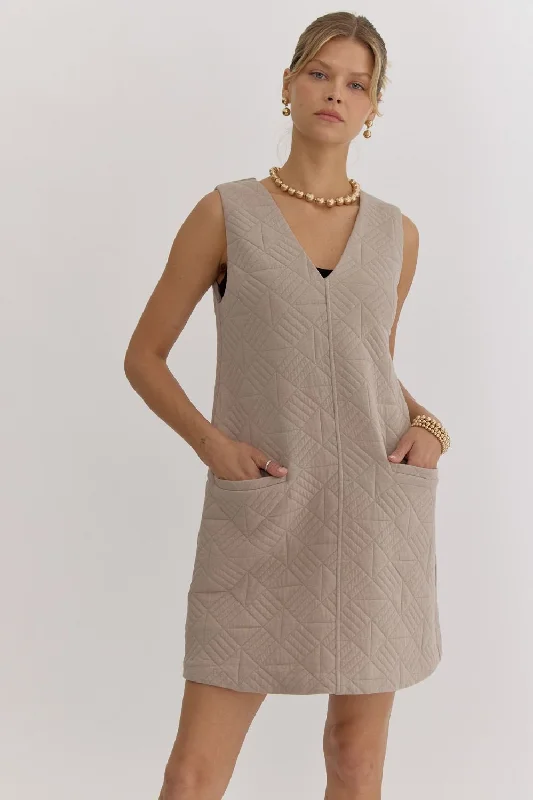 Designer DressQuilted Perfection Light Mocha Dress