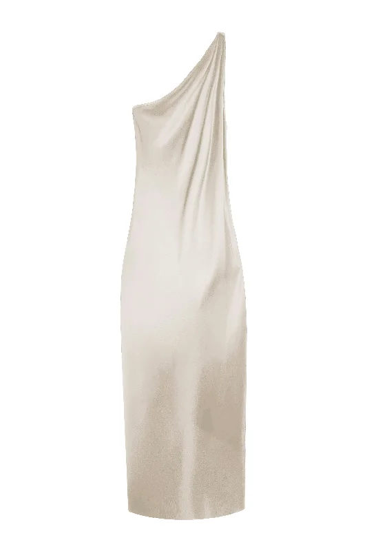 women's travel dressesBM Single Shoulder Cone Dress - Limestone