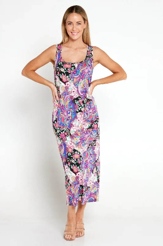 women's beach dressesFindon Midi Slip Dress - Pink Paisley