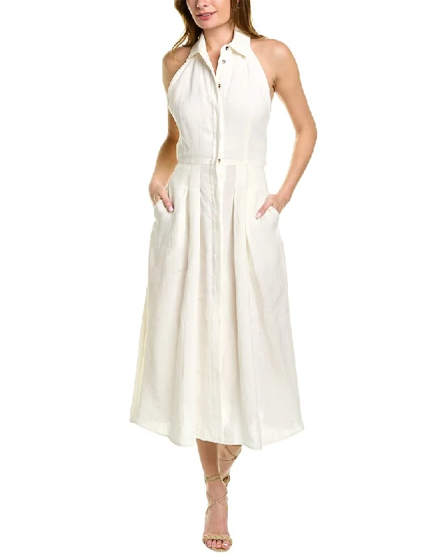 Halter DressMax Mara Caio Linen Midi Dress