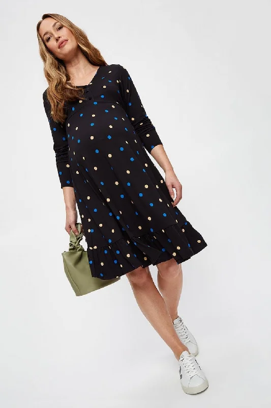 Bridesmaid DressMulti Colour Spot V-Neck Tier Midi Dress