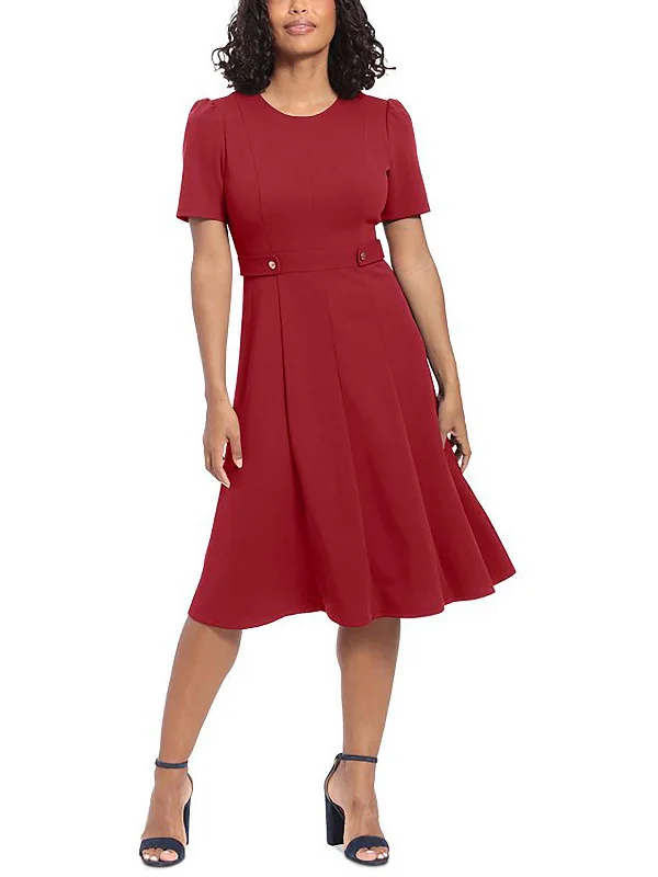 Off-The-Shoulder DressPlus Womens Cocktail Midi Fit & Flare Dress