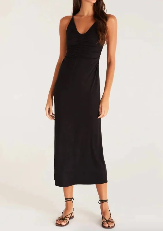 Bohemian DressPositano Midi Dress In Black