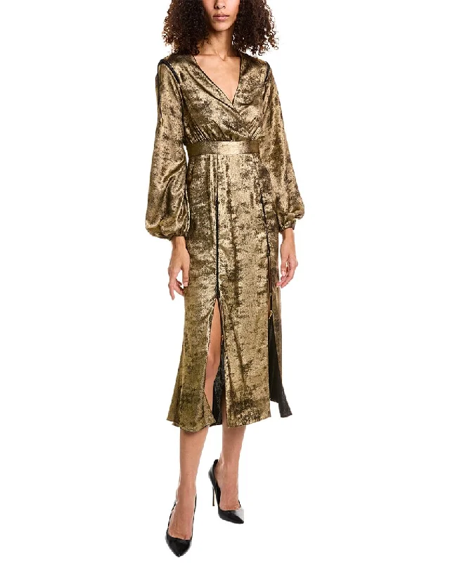 women's casual dressesRoberto Cavalli Metallic Midi Dress