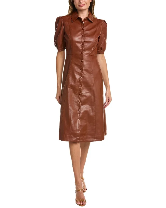 women's velvet dressesT Tahari Button-Down Midi Dress