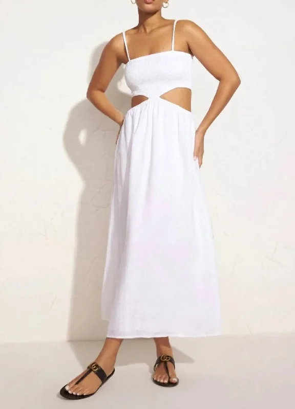 Statement DressTayari Midi Dress in Plain White