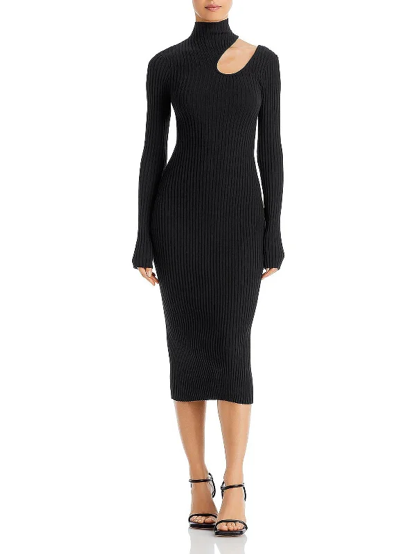 women's casual Friday dressesVictoria Womens Ribbed Midi Sweaterdress