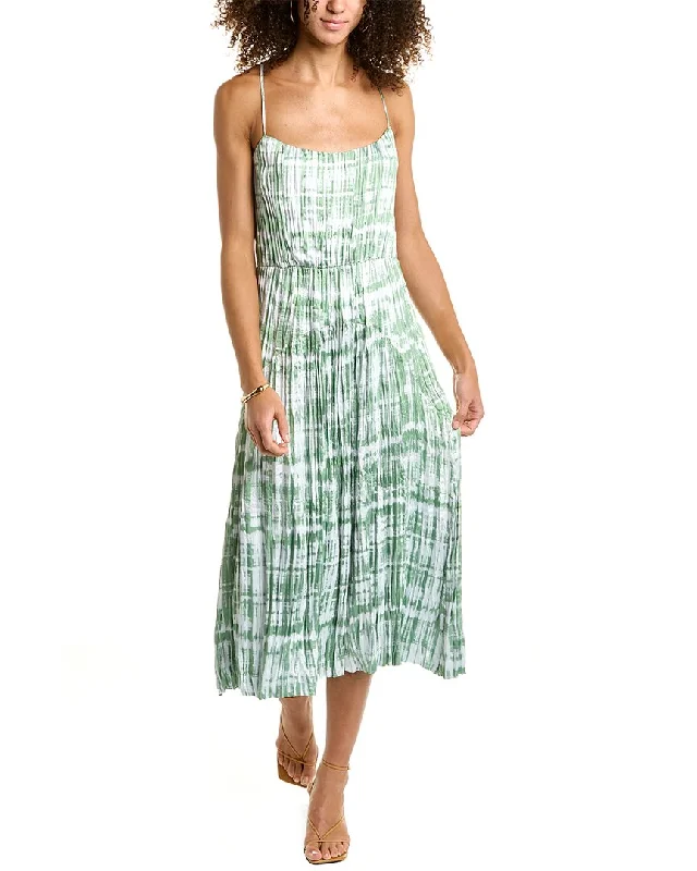 Petite DressVince Tie-Dye Ruched Silk Midi Dress