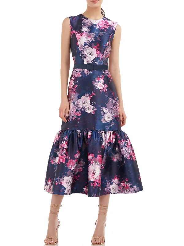 women's casual Friday dressesWomens Floral Midi Cocktail and Party Dress