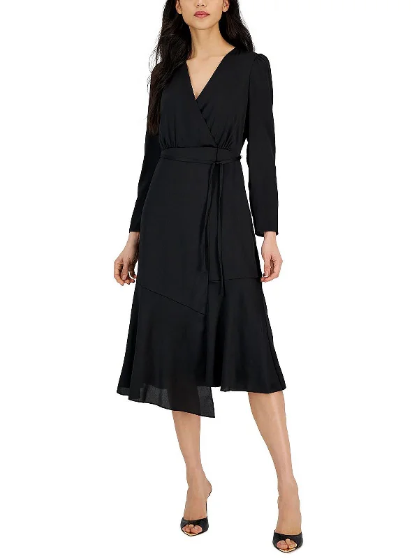 Bow-Tie DressWomens Surplice Long Midi Dress