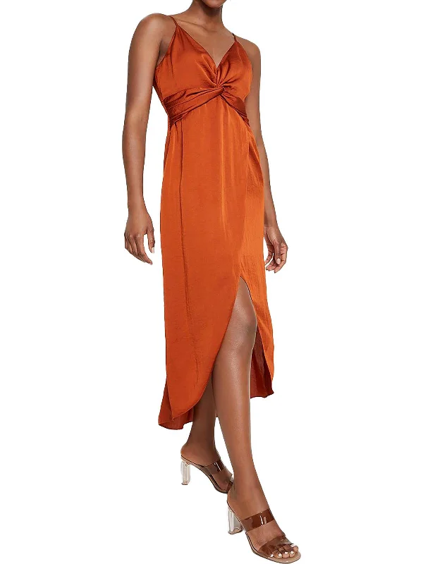 women's custom dressesWomens Twist-Front A-Line Midi Dress